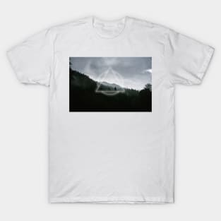 Geometric Foggy Moody Forest Landscape T-Shirt